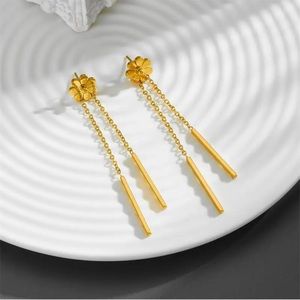 Daisy Earrings Wire Link 18k Gold plated stainless steel
